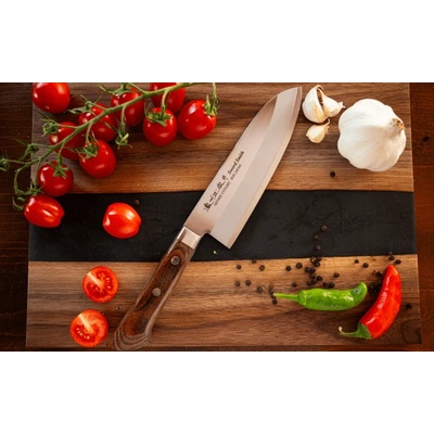 Satake Кухненски нож - SATAKE - Япония - стомана - AUS 8A - Santoku - Clad Steel - 170mm