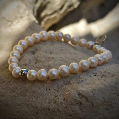 Katyba náramky Říční perla bílá S0692