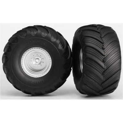 Traxxas колело 2.0/3.0", диск сатенен хром, гума Terra Groove (чифт)