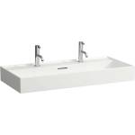 Laufen Kartell - Двойна мивка 100x46 см, с преливник, 2 отвора за смесител, LCC, бяла H810337A001071 (H810337A001071)
