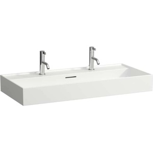 Laufen Kartell - Двойна мивка 100x46 см, с преливник, 2 отвора за смесител, LCC, бяла H810337A001071 (H810337A001071)