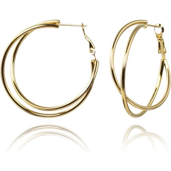 Bijutanki Позлатени Обеци от Медицинска Стомана - Двоен Кръг