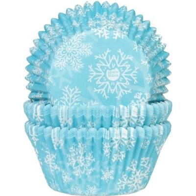 House of Marie Košíčky na muffiny modré snehové vločky 50x33 mm