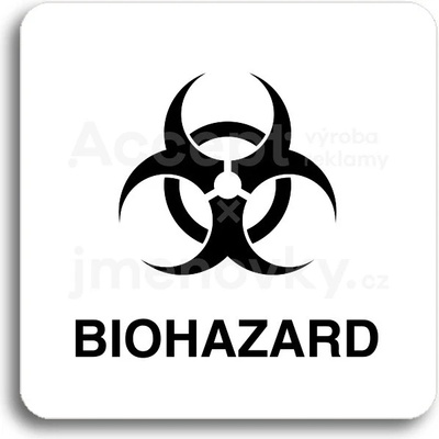 ACCEPT Piktogram biohazard II - bílá tabulka - černý tisk bez rámečku