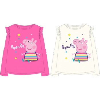 EPlus Dievčenské tričko s dlhým rukávom Peppa Pig krémové
