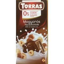 TORRAS MLIEČNA čokoláda bez pridaného cukru S LIESKOVÝMI ORIEŠKAMI 75 g