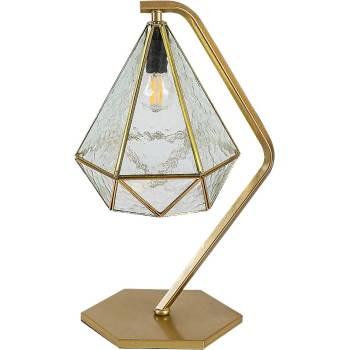 Rábalux Norah, indoor table lamp, gold metal lamp with transparent glass shade, E14 1xMAX40W, L26cm, H44cm, 21x21cm, cable lengt (74201)