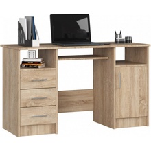 Ak furniture Volně stojící psací stůl Ana 124 cm dub sonoma