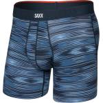 Saxx Мъжко синтетично термобельо Saxx Vibe Xtra Boxer Brief Fly Synthetic base layer - Ikat Stripe / Dark Denim - размер XXL (014-2279-1316)