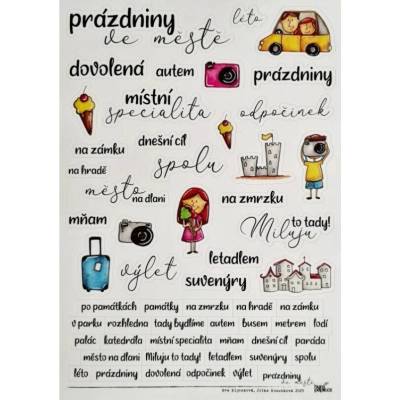 HuráPapír Samolepky průhledné A4 - Prázdniny ve městě