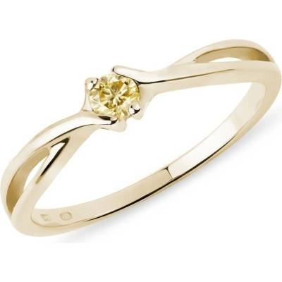 Klenota prsten ze žlutého zlata se žlutým diamantem k0066173