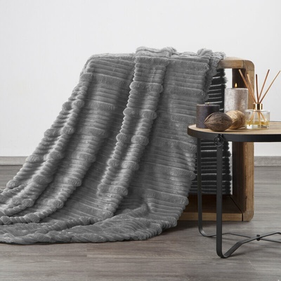 Takoy Deka 200x220 cm šedá, fleecová s 3D vzorem NINA-HF-476580 | 220 x 200 cm
