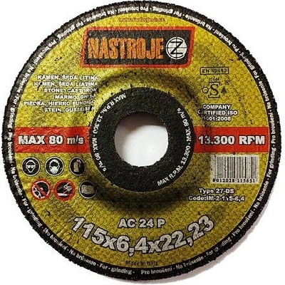 Nástroje cz Brusný kotouč 115 x 6,4 mm IM-2-115-6,4