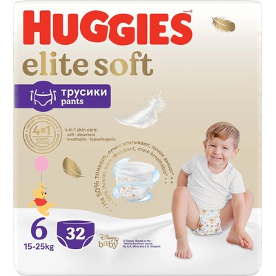 Huggies Бебешки пелени гащи Huggies - Elit Soft 6, 32 броя (7543)