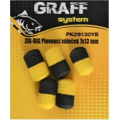 Graffishing ZIG-RIG Plovoucí váleček 7x13mm černo-oranžová 5ks