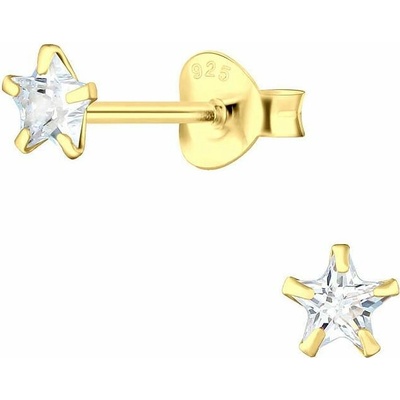 Nefertitis 10606 Stříbrné náušnice pecky se zirkony 4 mm LITTLE STAR NF64753 4 mm, 0,53 g