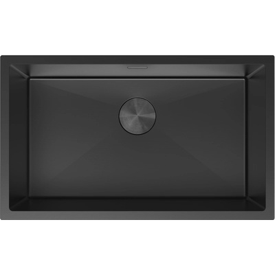 Mexen Trixo мивка от неръждаема стомана с 1 камера 750 x 440 мм, черна - 6415751000-70 (6415751000-70)