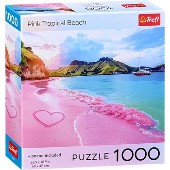 Trefl Пъзел Trefl от 1000 части - Розов тропически плаж (USA_99286)