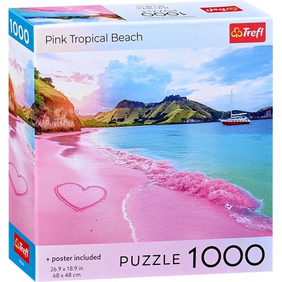 Trefl Пъзел Trefl от 1000 части - Розов тропически плаж (USA_99286)