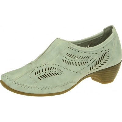 Rega Shoes Kožené mokasíny na podpatku X621