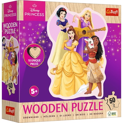 Trefl - Puzzle Disney Princes: Lovely Princesses wooden - 40 - 99 piese