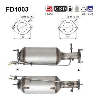 Filtr sazových částic, výfukový systém AS FD1003 – Zbozi.Blesk.cz