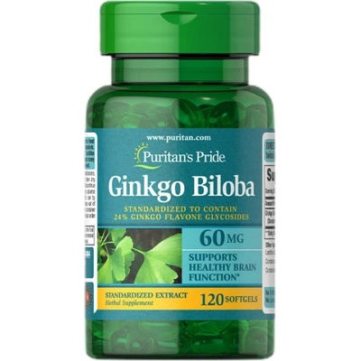 Puritan's Pride Ginkgo Biloba Standardized Extract 60 mg [120 Гел капсули]