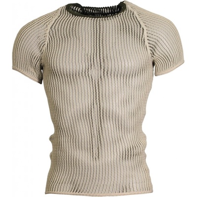 Triko DÁNSKÉ síťované krátký rukáv BÍLO-ZELENÉ