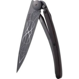 DEEJO 9gb102 tattoo black / Стилно ултралеко джобно ножче с дискретно черно острие с татуировка (9gb102)
