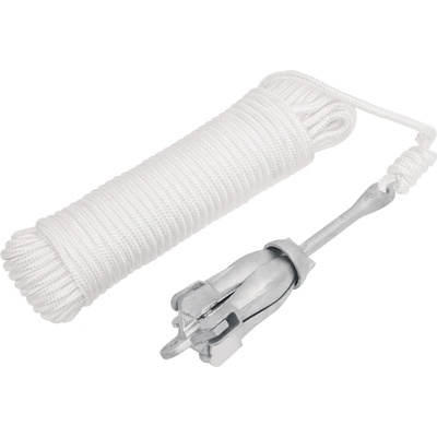 vidaXL Сгъваема котва с въже, сребриста, 1, 5 кг, ковък чугун (94284)