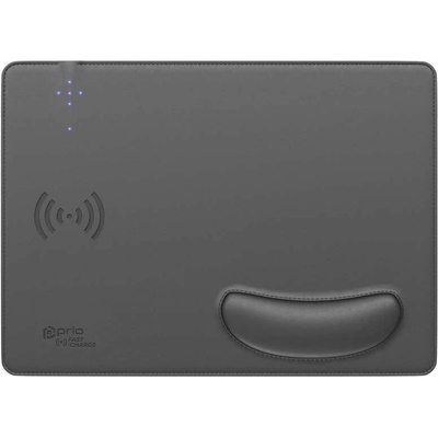 Prio Fast Wireless Charging Mouse Pad 15W - подложка за мишка и поставка (пад) за безжично зареждане на Qi съвместими устройства (сив)