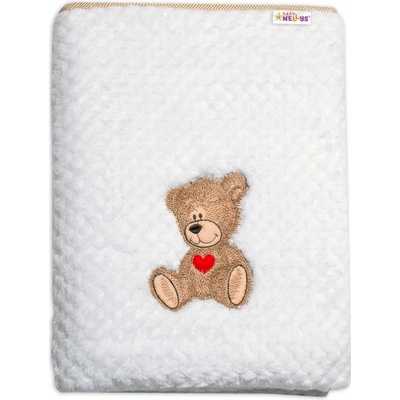 Baby Nellys Dětská deka bílá se zvířátky
