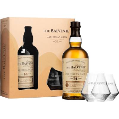 Balvenie Malt Caribbean Cask 14y 43% 0,7 l (dárkové balení 2 sklenice)