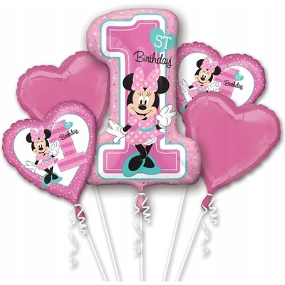 Sada foliových balonků 1st birthday Minnie