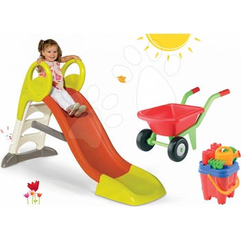 Smoby 310262-3 set Toboggan KS s vodou a ÉCOIFFIER kolečko s vědro setem