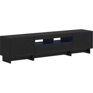 vidaXL 5 части LED ТВ шкаф Черно Инженерна дървесина (3416415)