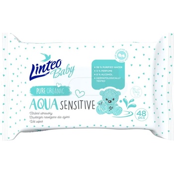 Linteo Baby Aqua Sensitive нежни мокри кърпички за бебета 48 бр