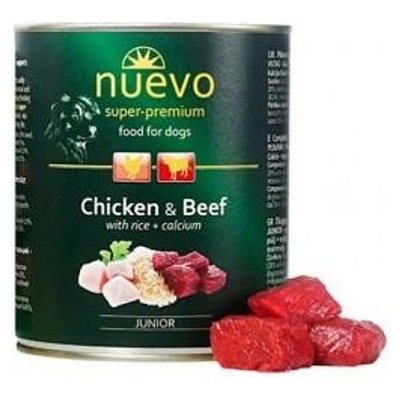 nuevo JUNIOR Chicken & Beef- Консерва за подрастващи кучета с пиле, говеждо и ориз 800 г