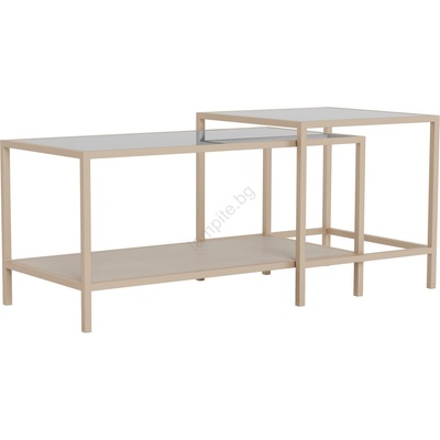 Actona Комплект 2x холни масички SARON 90x50 cm сиви/прозрачни (AO0186)