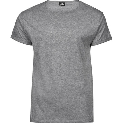 Tee Jays 5062 pánske tričko s rolovateľnými rukávmi sivé heather.