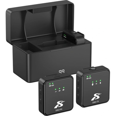 SX63 s USB-C - profesionálny kondenzátorový bezdrôtový klopový mikrofón pre telefón, fotoaparát