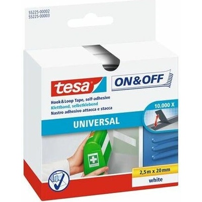 Tesa On & Off Suchý zips samolepiaci 20 mm x 2,5 m biela