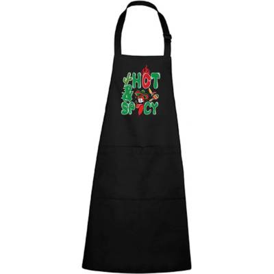 Dobrý Triko Zástěra s potiskem Chilli papričky Černá