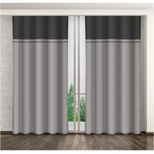 Záves na háčiky v odtieňoch sivej farby sivá Šírka 160 cm | Dĺžka 260 cm Stredne zatemňovacie závesy Žabky, háčiky alebo tyč Polyester
