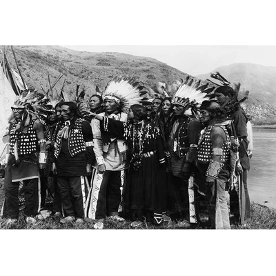 Ceduľa Retro Foto Indiani USA