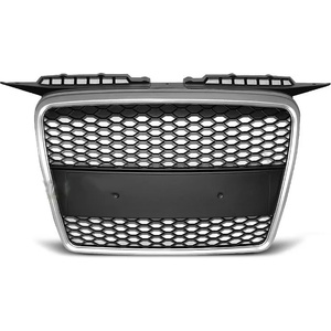  Решетка с поставка за емблема за AUDI A3 (2003-2008) - RS-Look silver (GRAU26)