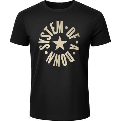 HYBRIS мъжка тениска System Of A Down - Circle Star Logo - Black - HYBRIS - WMX-1-SOAD007-BK