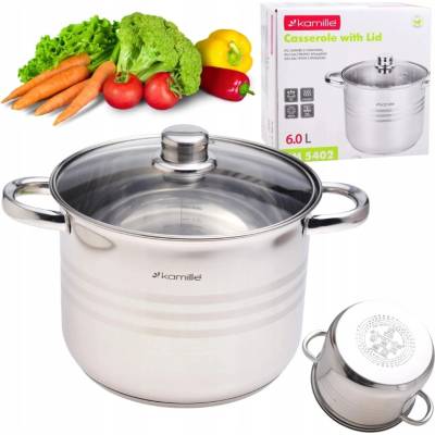 Kamille Hrnec hrnec 6,0 l nerezová ocel 24 cm s poklicí