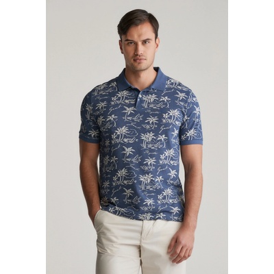 Gant Printed SS Polo dusty navy
