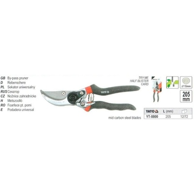 YATO 205mm (pr.do 15mm) šikmý strih